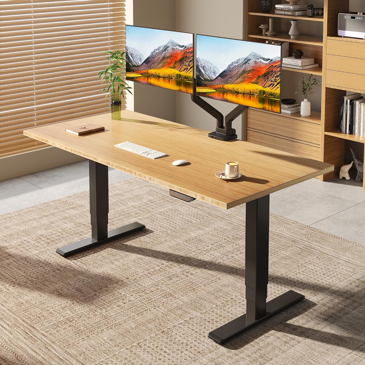 FlexiSpot E6 Max 55x28 Bamboo Standing Desk