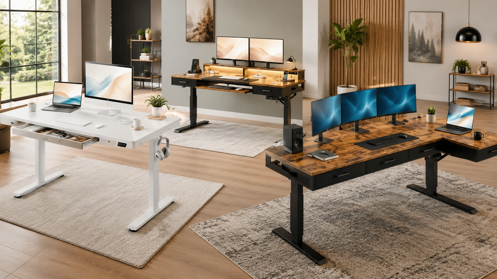 Best electric standing desks with built-in drawers
